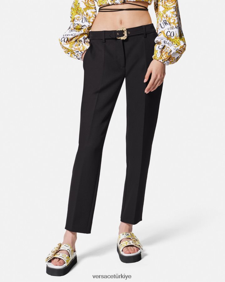 Versace barok tokalı pantolon kadınlar siyah Giyim B0HHR82150