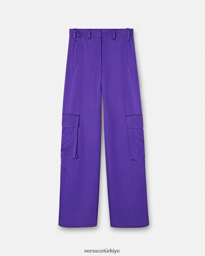 Versace geniş kargo pantolon kadınlar menekşe Giyim B0HHR8210