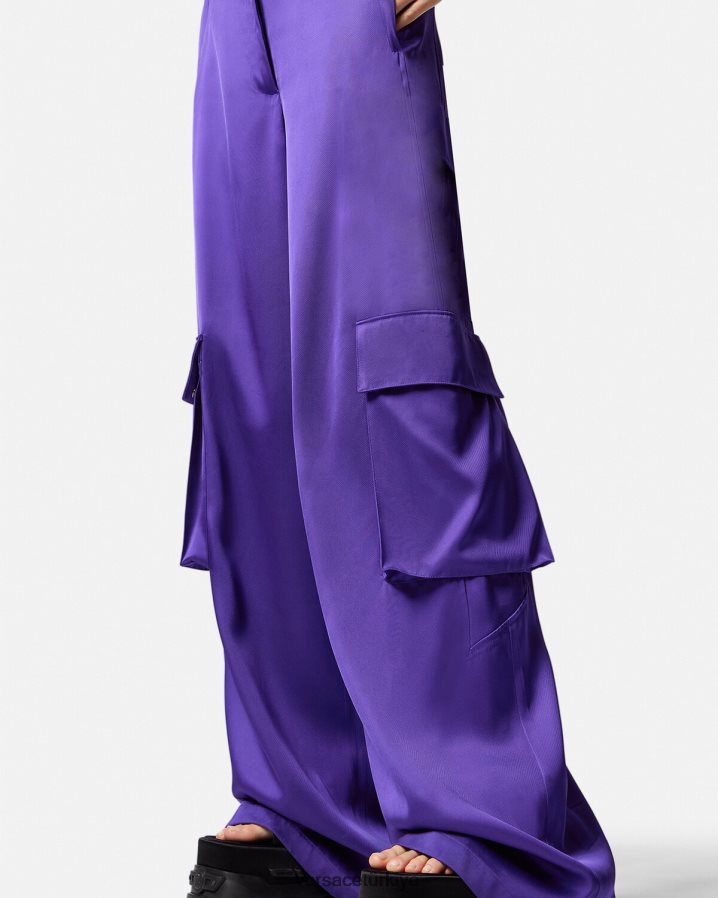 Versace geniş kargo pantolon kadınlar menekşe Giyim B0HHR8210