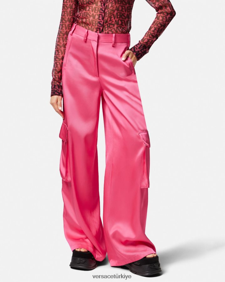 Versace geniş kargo pantolon kadınlar pembe Giyim B0HHR8209
