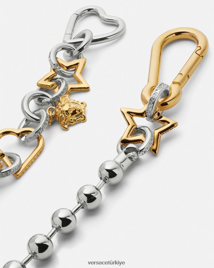 Versace korkak zincir döngü kemer kadınlar gümüş altın Giyim B0HHR8218