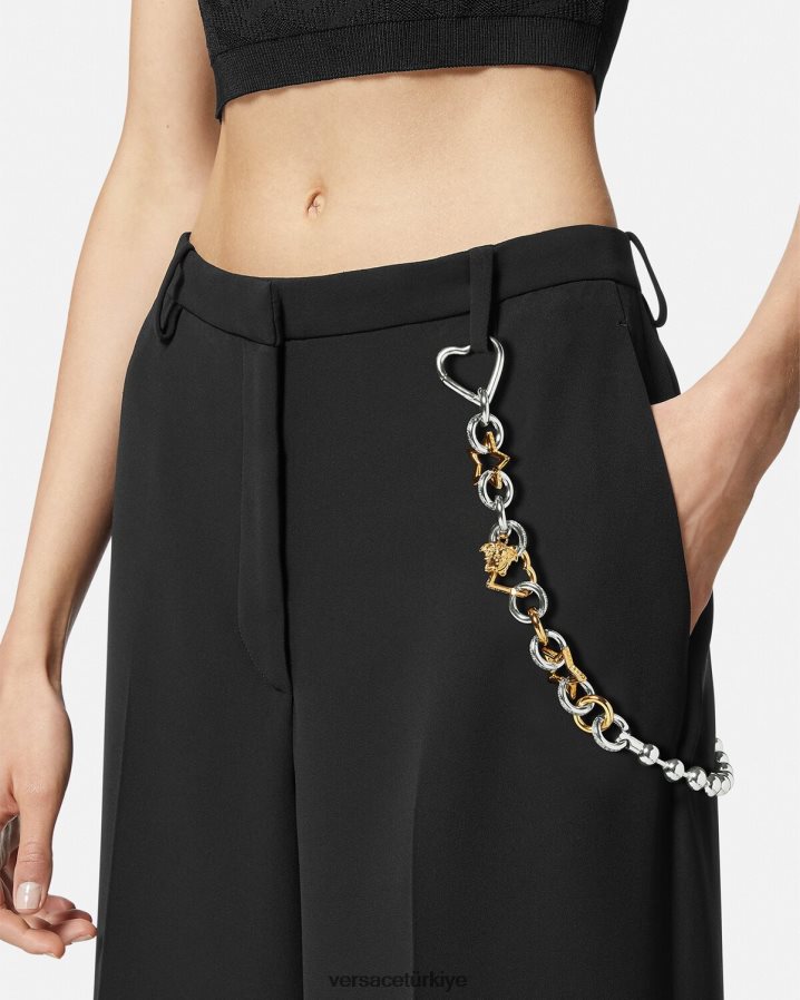 Versace korkak zincir döngü kemer kadınlar gümüş altın Giyim B0HHR8218