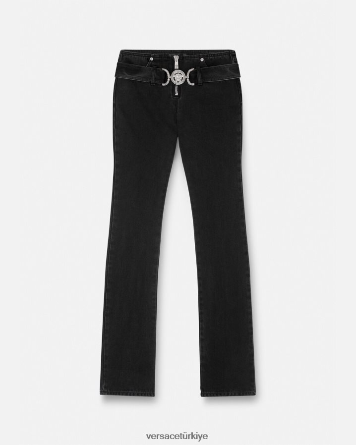 Versace medusa '95 kot pantolon kadınlar siyah Giyim B0HHR8220