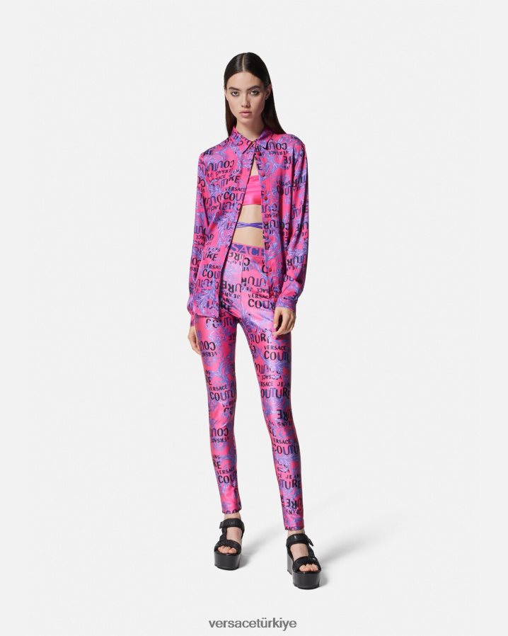 Versace logo couture gömlek kadınlar fuşya Giyim B0HHR82203