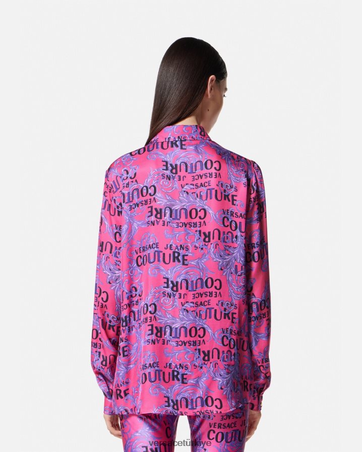 Versace logo couture gömlek kadınlar fuşya Giyim B0HHR82203