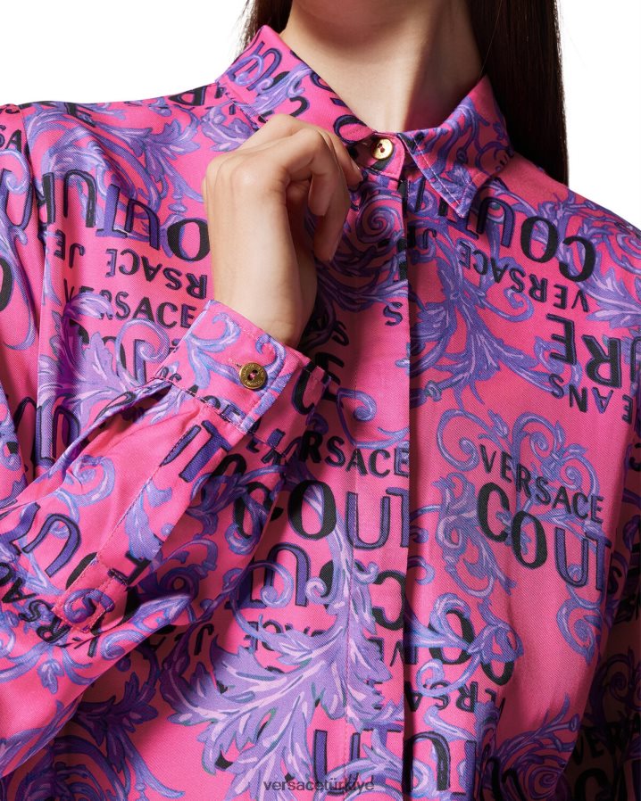 Versace logo couture gömlek kadınlar fuşya Giyim B0HHR82203