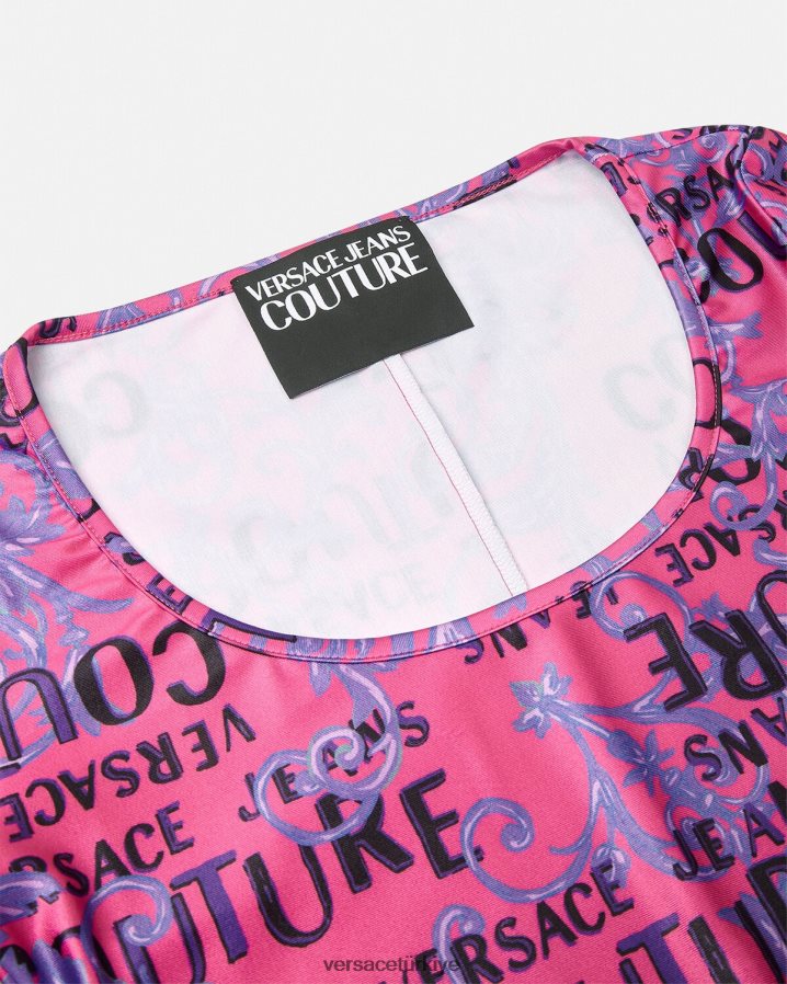 Versace logolu özel tasarım body kadınlar fuşya Giyim B0HHR82212
