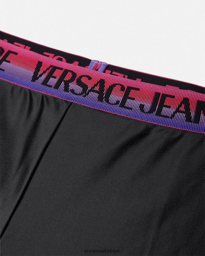 Versace logolu tayt kadınlar siyah Giyim B0HHR82149