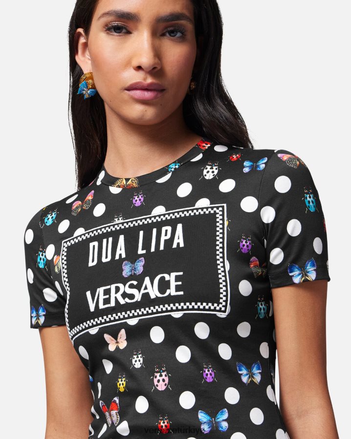Versace işlemeli kelebekler tişört kadınlar Yazdır Giyim B0HHR8130