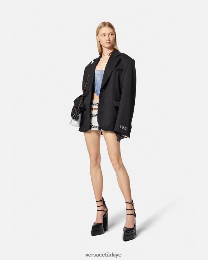 Versace kot korse üst kadınlar açık mavi Giyim B0HHR8228