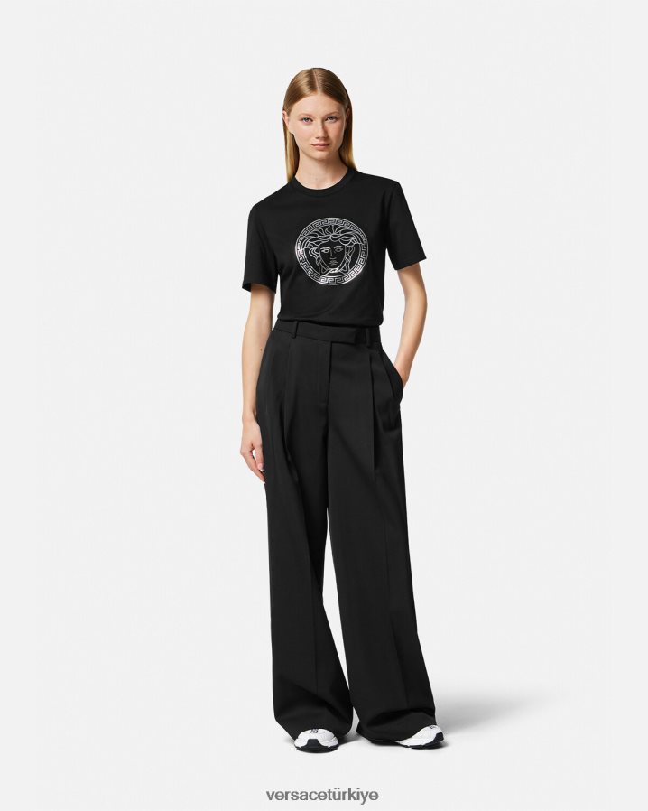Versace medusa tişört kadınlar siyah Giyim B0HHR8129
