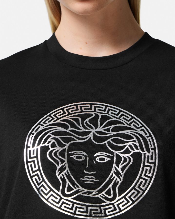Versace medusa tişört kadınlar siyah Giyim B0HHR8129