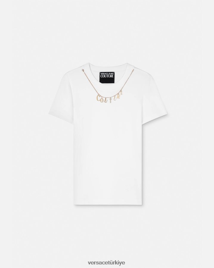 Versace takılar tişört kadınlar beyaz Giyim B0HHR82220