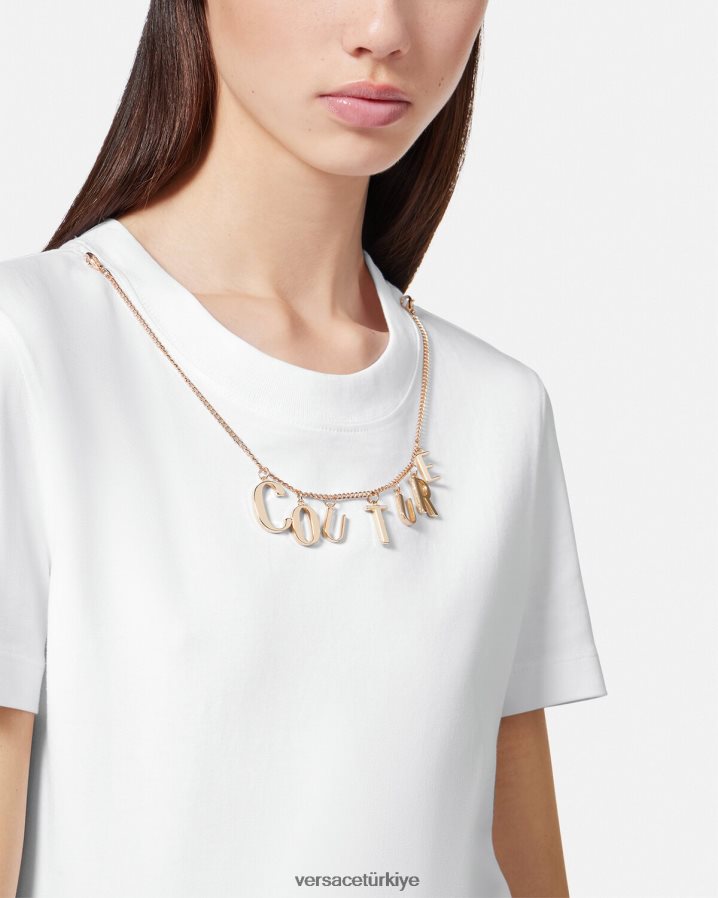 Versace takılar tişört kadınlar beyaz Giyim B0HHR82220