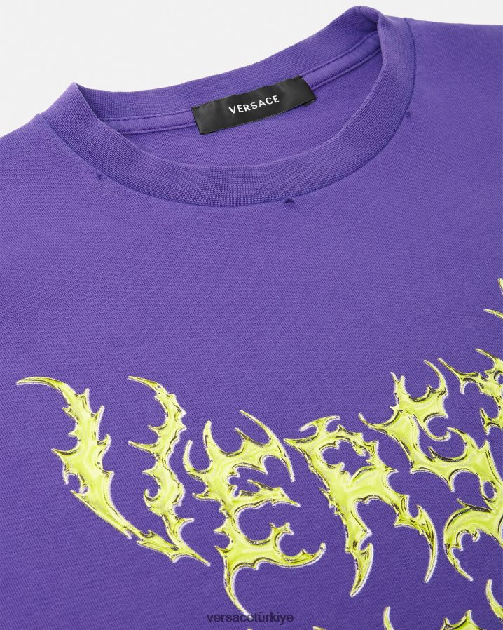 Versace tanrıça büyük beden tişört kadınlar menekşe Giyim B0HHR8151