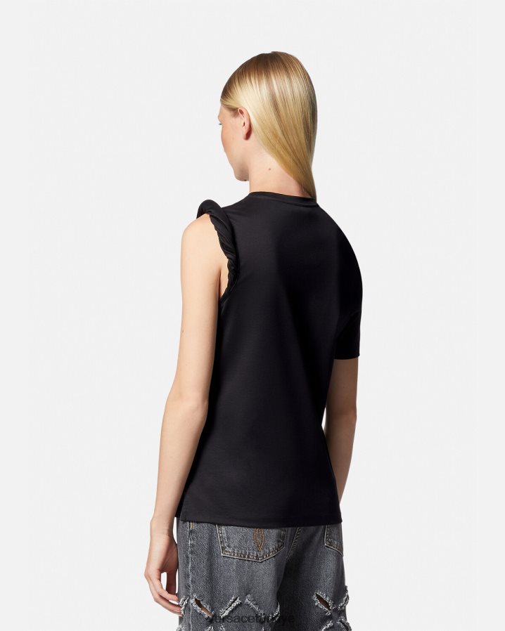 Versace tanrıça haddelenmiş tişört kadınlar siyah Giyim B0HHR8155