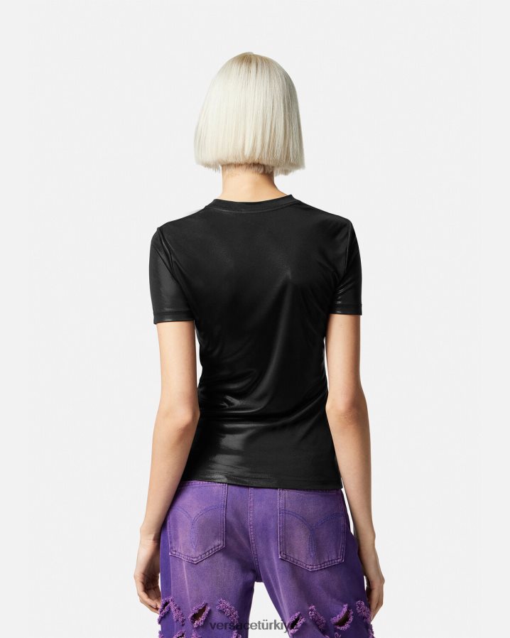 Versace tanrıça tişört kadınlar siyah Giyim B0HHR8149