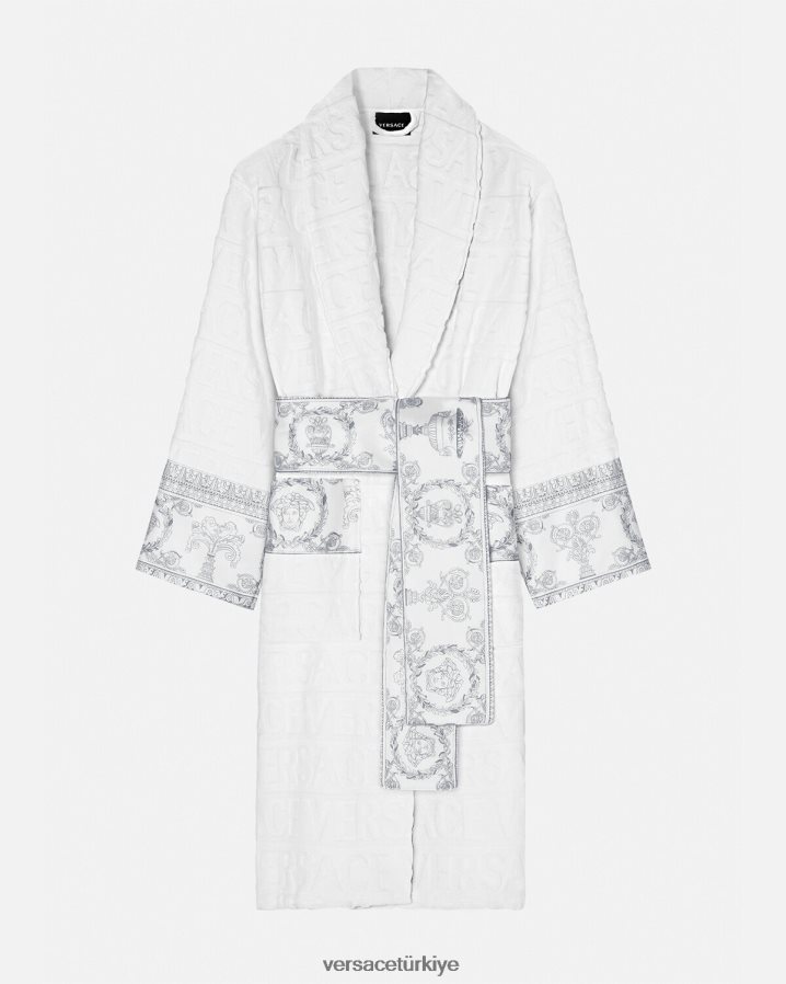 Versace barok bornozum kadınlar Beyaz gümüş iç çamaşırı ve plaj kıyafeti B0HHR81089