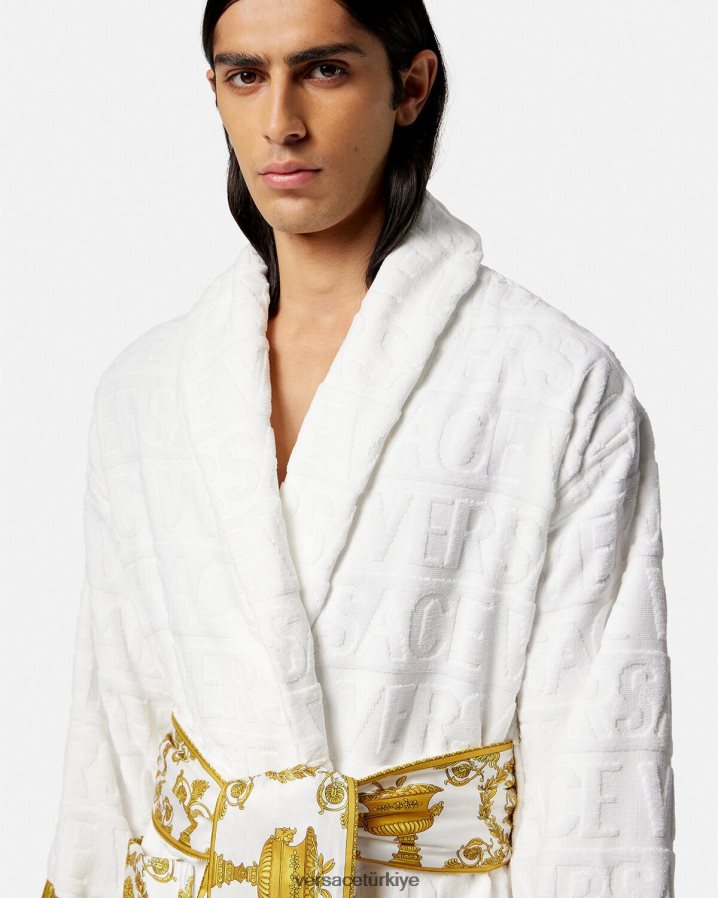Versace barok bornozum kadınlar beyaz iç çamaşırı ve plaj kıyafeti B0HHR81088