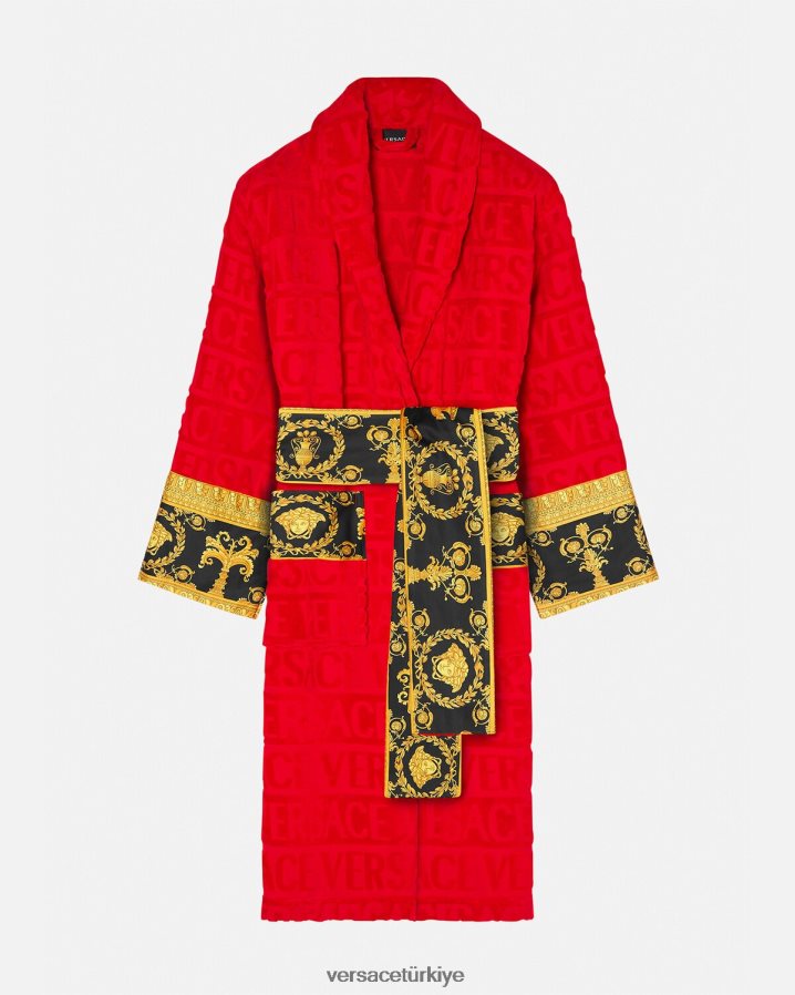 Versace barok bornozum kadınlar kırmızı iç çamaşırı ve plaj kıyafeti B0HHR81092