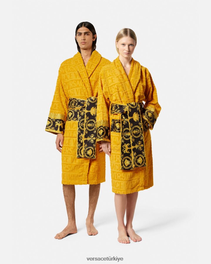 Versace barok bornozum kadınlar sarı iç çamaşırı ve plaj kıyafeti B0HHR81096