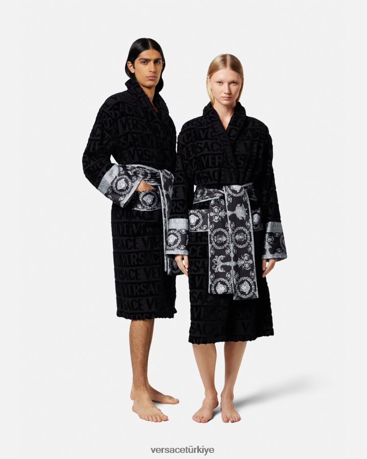Versace barok bornozum kadınlar siyah iç çamaşırı ve plaj kıyafeti B0HHR81086