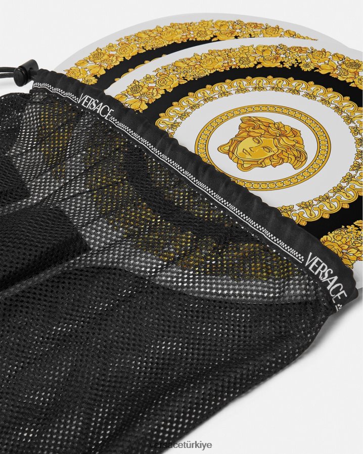 Versace crete de fleur plaj raketi seti kadınlar siyah iç çamaşırı ve plaj kıyafeti B0HHR81204