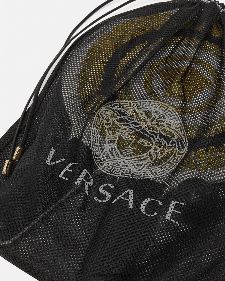 Versace crete de fleur plaj raketi seti kadınlar siyah iç çamaşırı ve plaj kıyafeti B0HHR81204