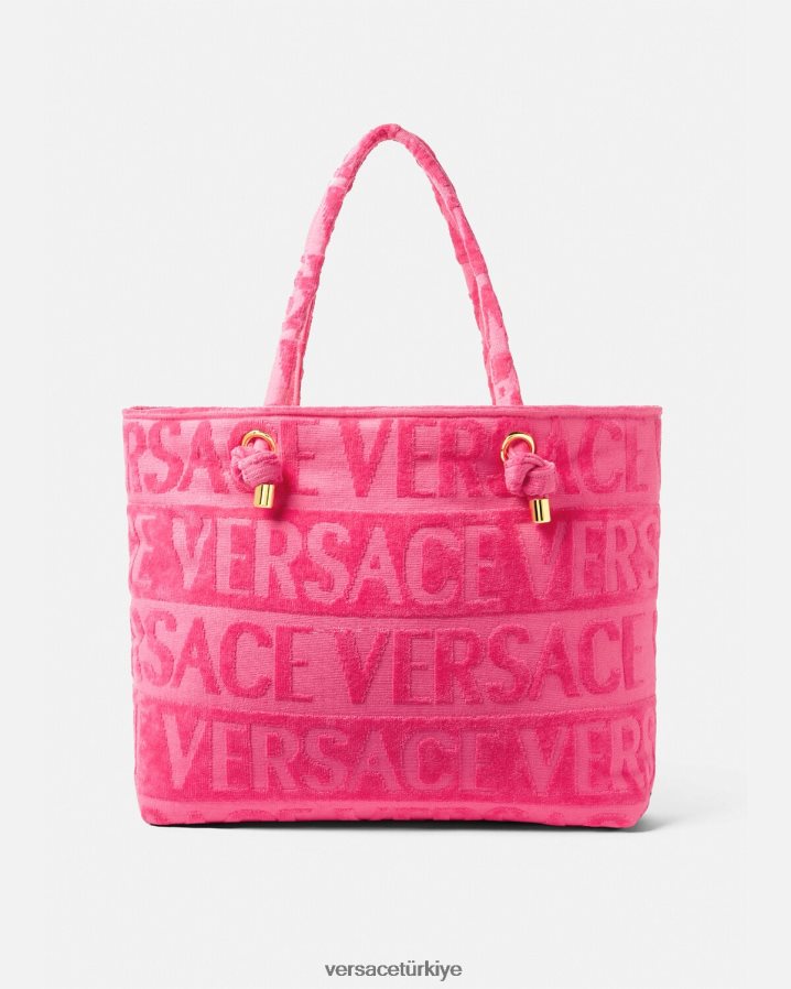 Versace kristal medusa havlu çantası kadınlar fuşya iç çamaşırı ve plaj kıyafeti B0HHR81208