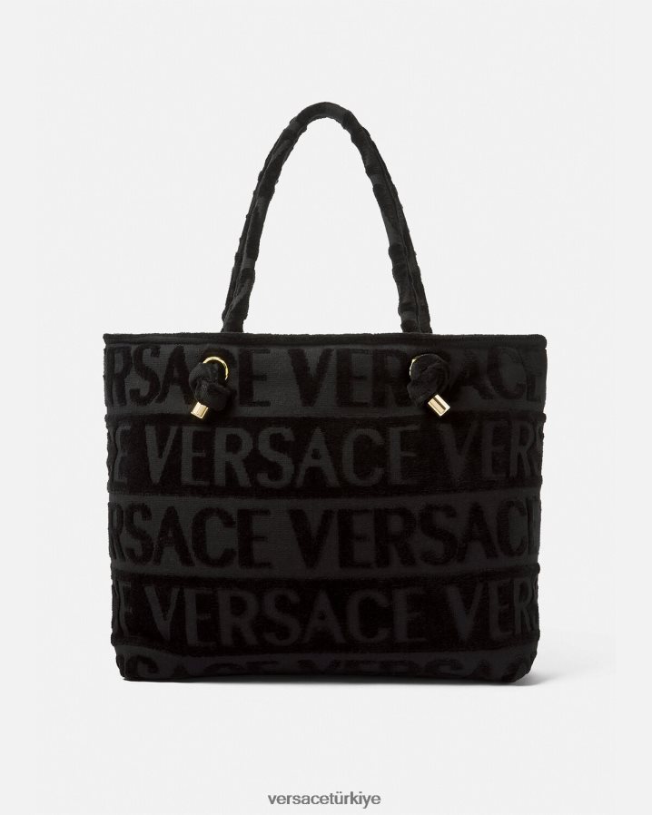 Versace kristal medusa havlu çantası kadınlar siyah iç çamaşırı ve plaj kıyafeti B0HHR81210