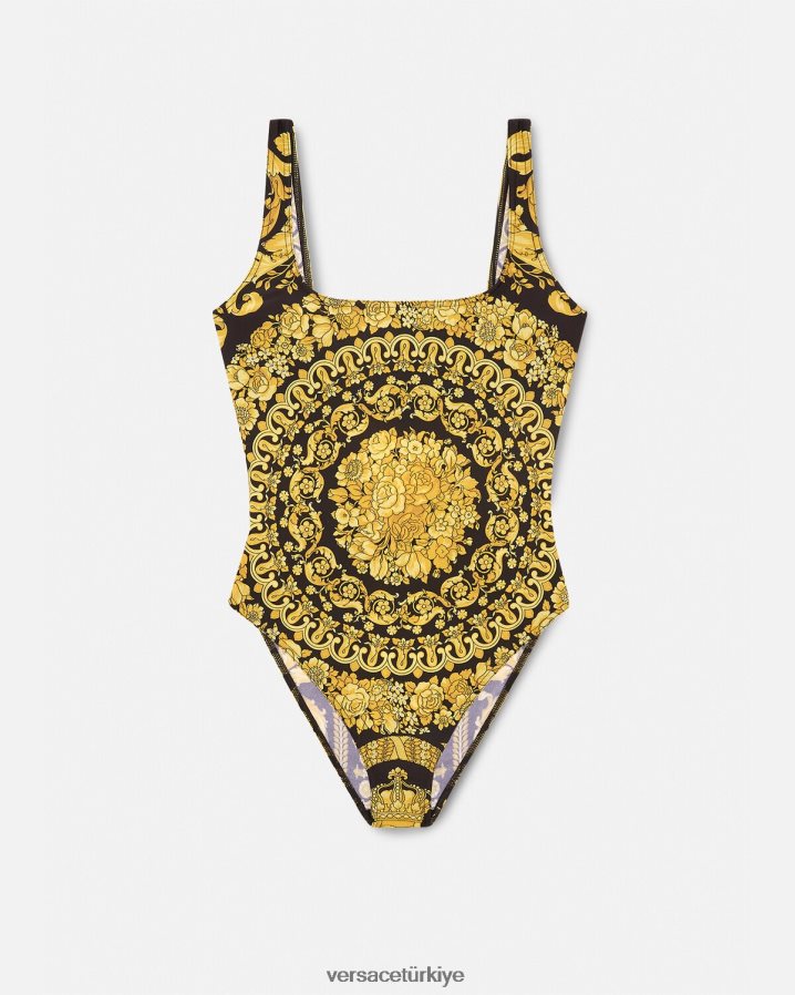 Versace barok desenli tek parça mayo kadınlar Yazdır iç çamaşırı ve plaj kıyafeti B0HHR81143