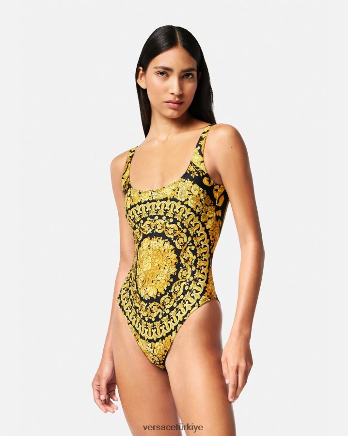 Versace barok desenli tek parça mayo kadınlar Yazdır iç çamaşırı ve plaj kıyafeti B0HHR81143