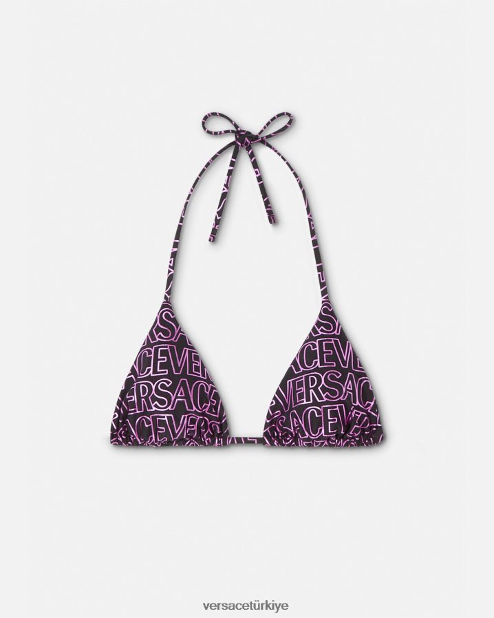 Versace boydan boya bikini üstü kadınlar fuşya ve baskı iç çamaşırı ve plaj kıyafeti B0HHR81163