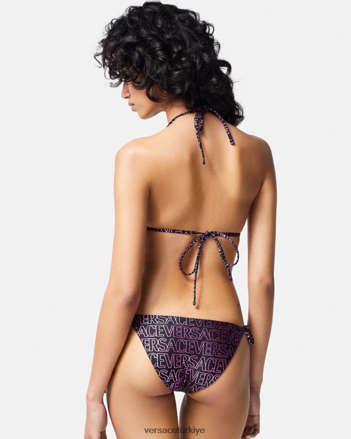 Versace boydan boya bikini üstü kadınlar fuşya ve baskı iç çamaşırı ve plaj kıyafeti B0HHR81163