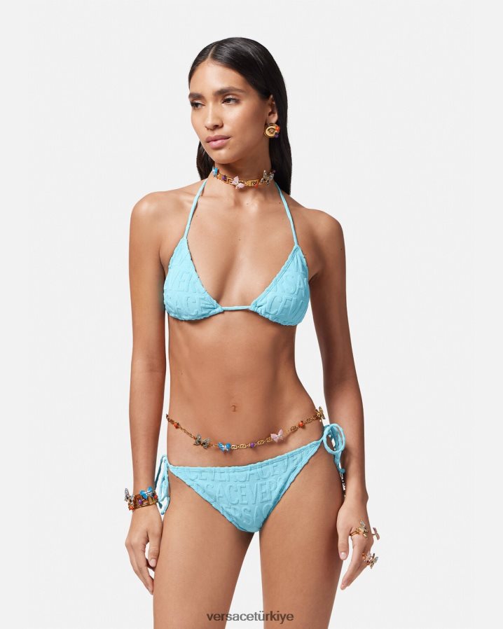 Versace boydan boya havlu bikini altı kadınlar açık mavi iç çamaşırı ve plaj kıyafeti B0HHR81121