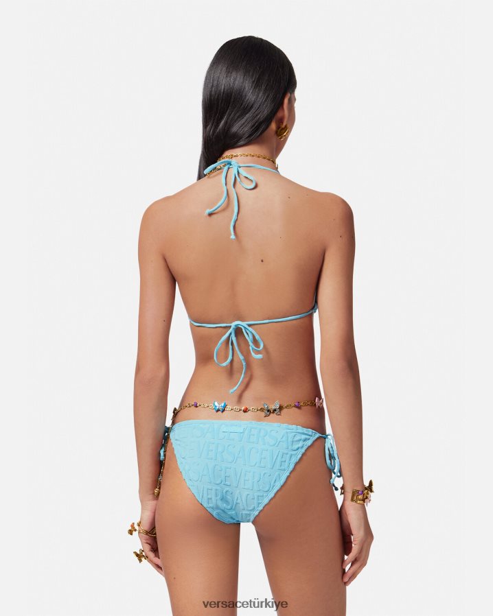 Versace boydan boya havlu bikini üstü kadınlar açık mavi iç çamaşırı ve plaj kıyafeti B0HHR81119