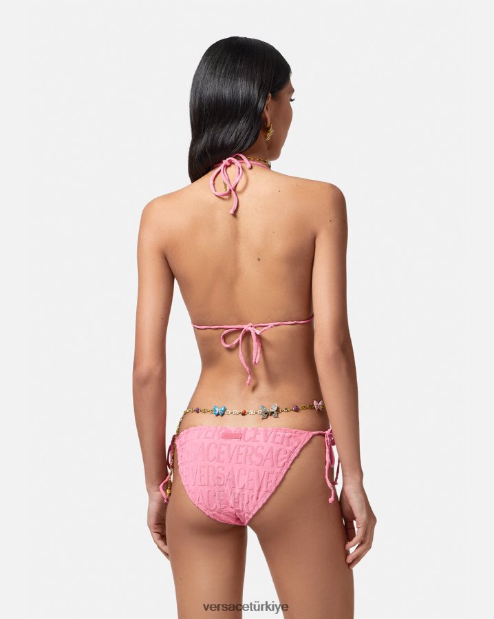 Versace boydan boya havlu bikini üstü kadınlar pembe iç çamaşırı ve plaj kıyafeti B0HHR81118