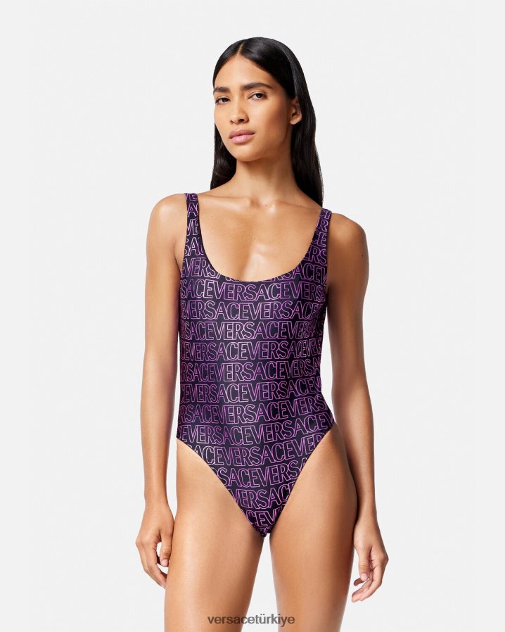 Versace boydan boya tek parça mayo kadınlar fuşya ve baskı iç çamaşırı ve plaj kıyafeti B0HHR81169