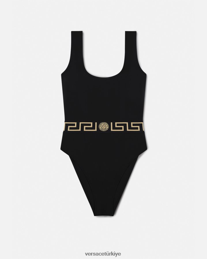 Versace greca tek parça mayo kadınlar siyah iç çamaşırı ve plaj kıyafeti B0HHR81158