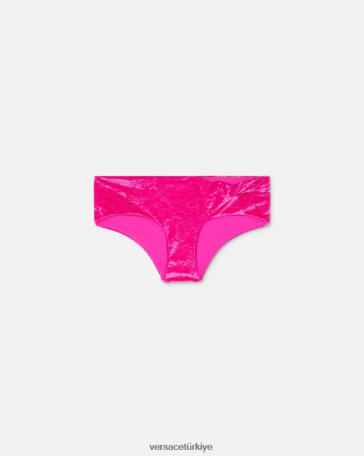 Versace kıvrılmış kadife bikini külotu kadınlar fuşya iç çamaşırı ve plaj kıyafeti B0HHR81174