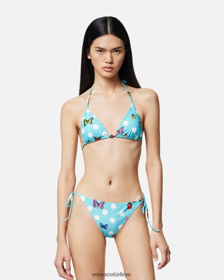 Versace kelebekli bikini altı kadınlar mavi iç çamaşırı ve plaj kıyafeti B0HHR81132