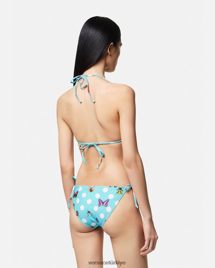 Versace kelebekli bikini altı kadınlar mavi iç çamaşırı ve plaj kıyafeti B0HHR81132