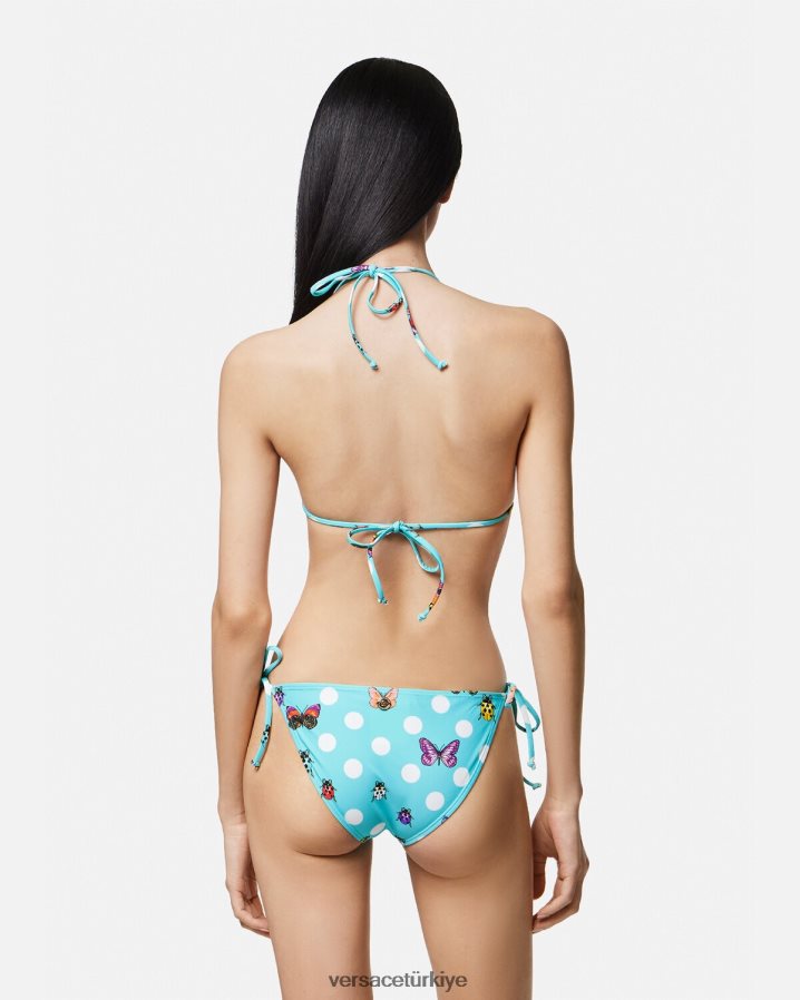 Versace kelebekli bikini üstü kadınlar mavi iç çamaşırı ve plaj kıyafeti B0HHR81130