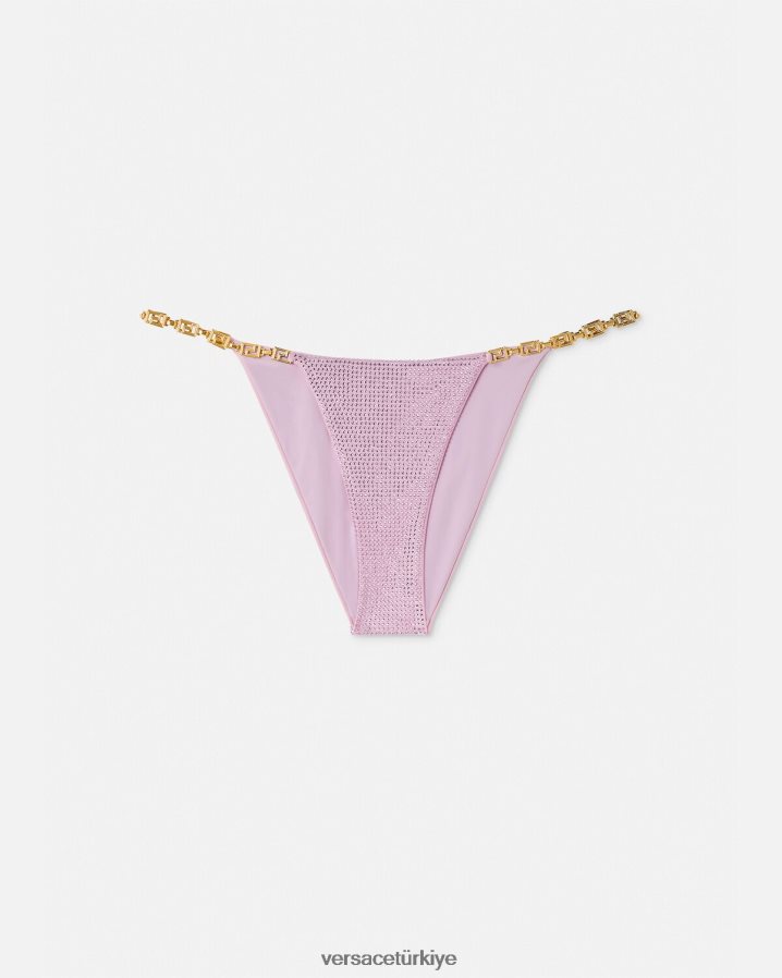 Versace kristal greca bikini altı kadınlar pembe iç çamaşırı ve plaj kıyafeti B0HHR81126