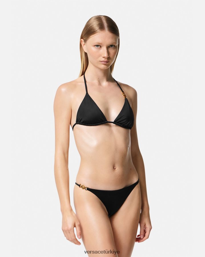 Versace medusa '95 üçgen bikini üstü kadınlar siyah iç çamaşırı ve plaj kıyafeti B0HHR81145