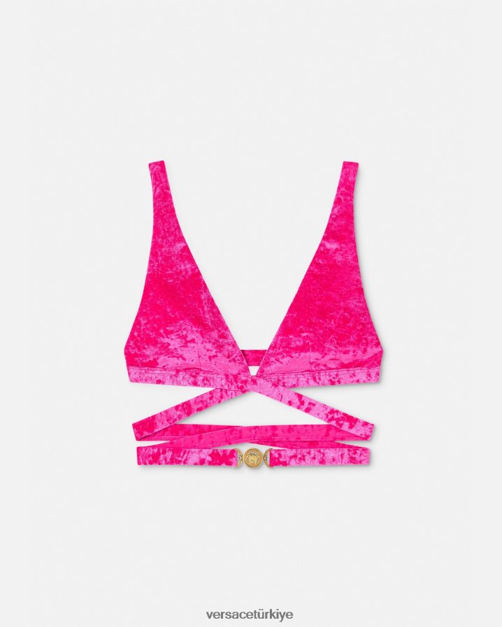 Versace medusa '95 kadife bikini üstü kadınlar fuşya iç çamaşırı ve plaj kıyafeti B0HHR81173