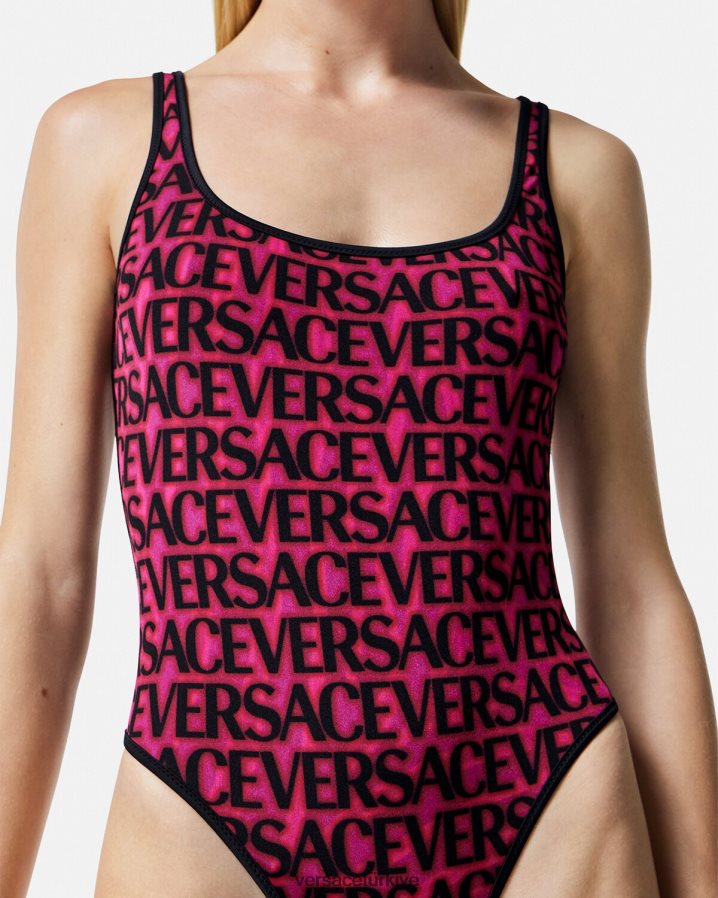 Versace ters çevrilebilir boydan boya mayo kadınlar fuşya ve baskı iç çamaşırı ve plaj kıyafeti B0HHR81170