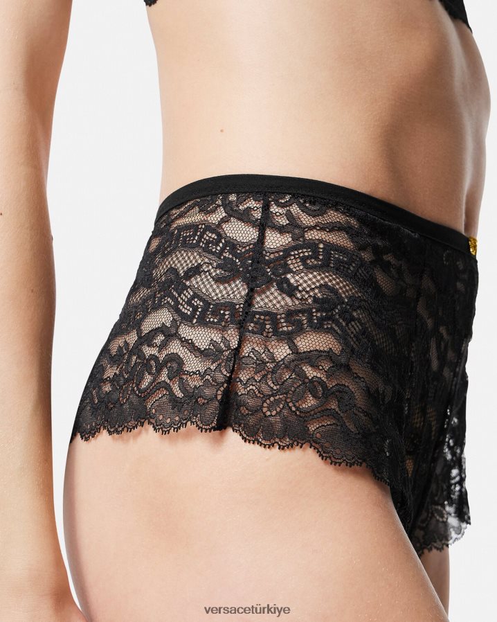 Versace barok dantelli külot kadınlar siyah iç çamaşırı ve plaj kıyafeti B0HHR81067