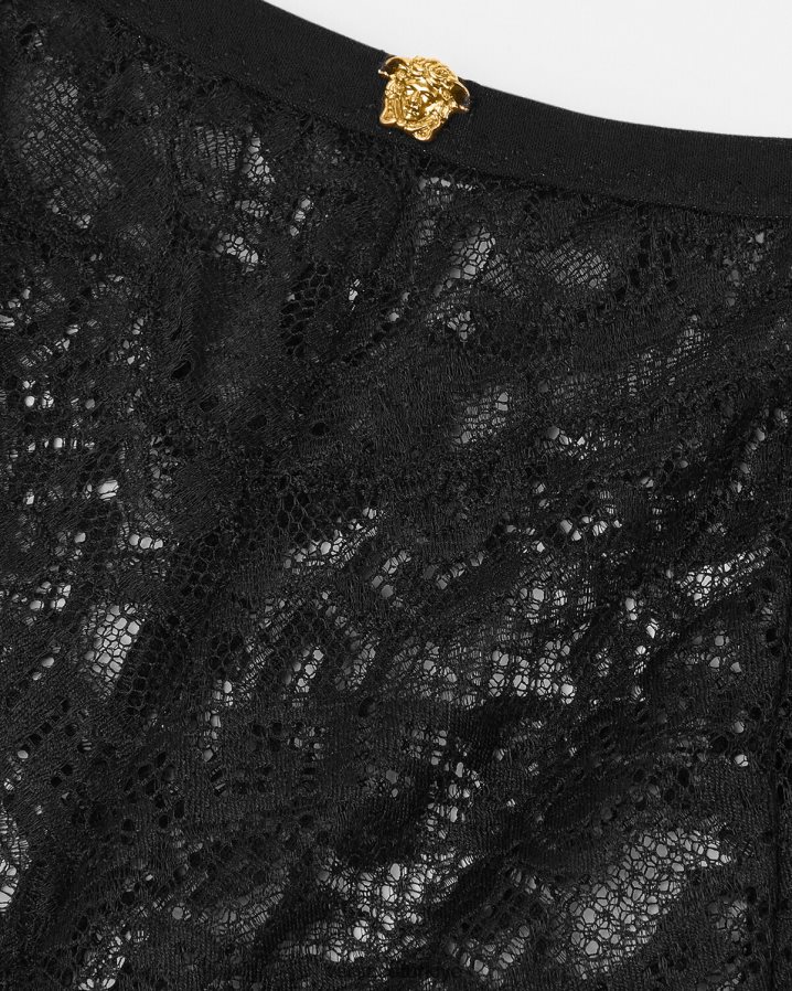 Versace barok dantelli külot kadınlar siyah iç çamaşırı ve plaj kıyafeti B0HHR81067
