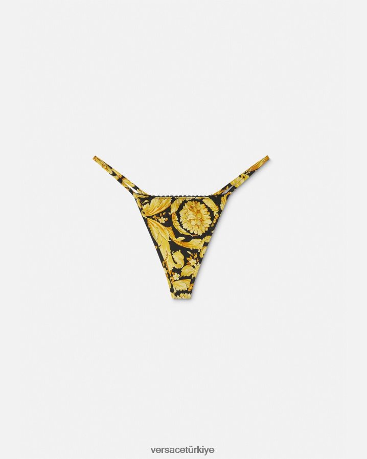 Versace barok desenli ipek tanga kadınlar Yazdır iç çamaşırı ve plaj kıyafeti B0HHR81071